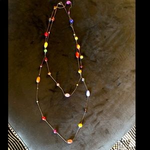 Beaded long layer necklace
